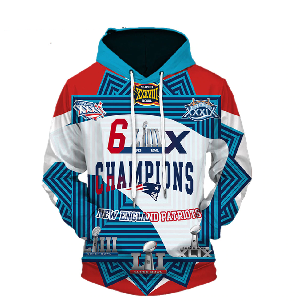 NEW ENGLAND PATRIOTS 3D HOODIE NNEP014