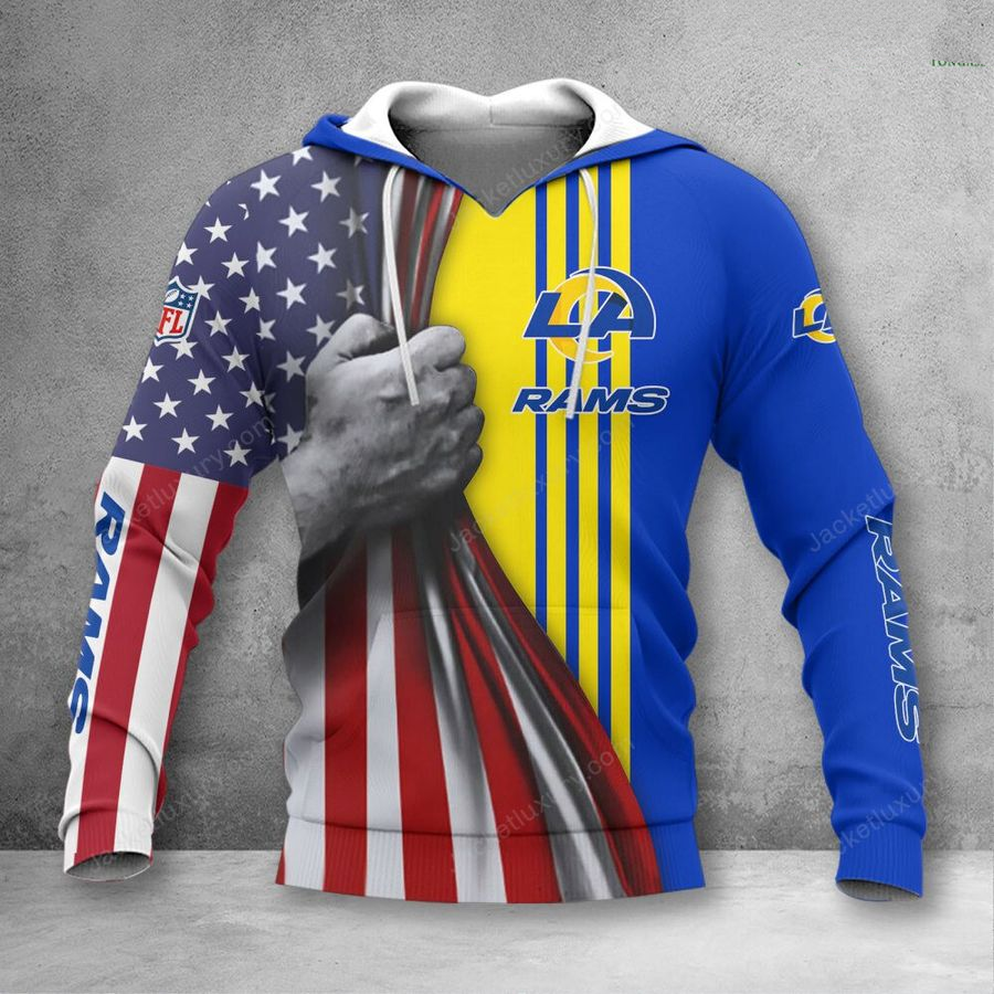 LOS ANGELES RAMS 3D HOODIE SKULL0804