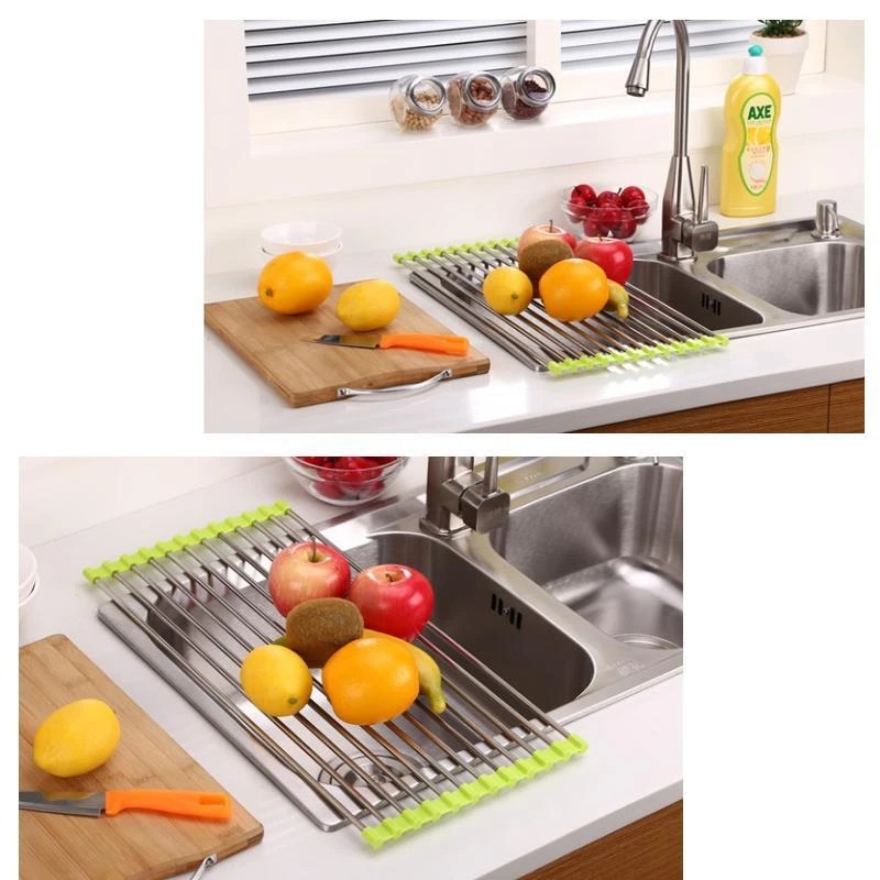 Stainless Steel Roll Up Dish Drying Rack