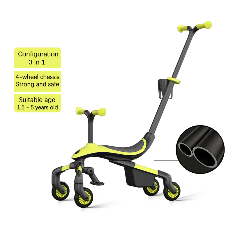 Children's skateboard stroller 6-in-1 is suitable for babies and children aged 3 months to 12 years old