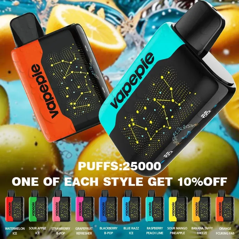 ⭐Legjobban ajánlott⭐3 db✨VAPEPIE 25000 PUFFS - Ívelt Star Sky képernyő (🌌 Mai különleges ajánlat)