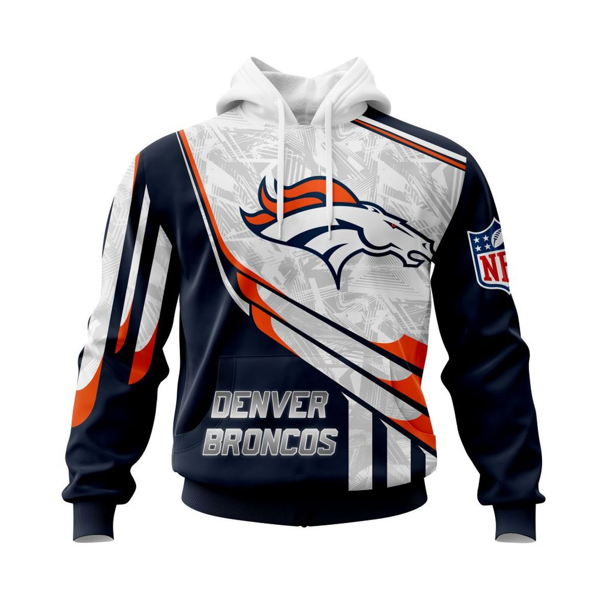 DENVER BRONCOS 3D HOODIE SKULL0801