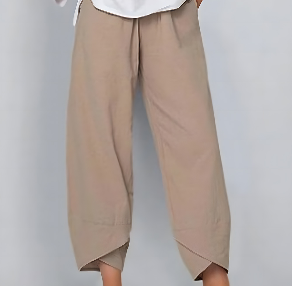 Castillotigo™ Nueva gran oferta pantalones de pierna ancha de lino y algodón informales sueltos con cintura elástica