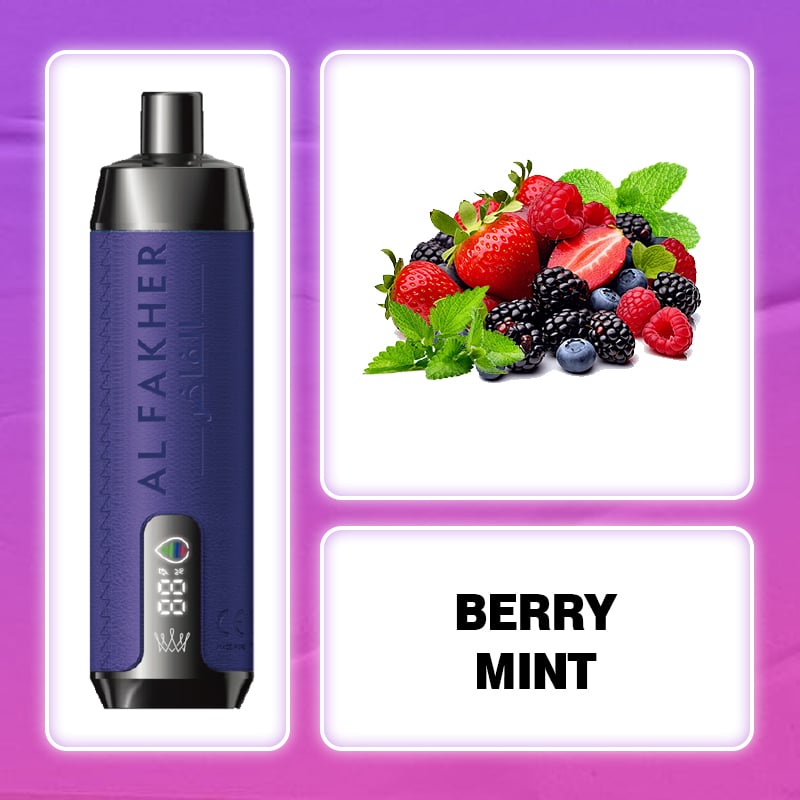 BERRY MINT & AL FAKHER 15000 Puffs with Integrated Hookah Soundwaves!