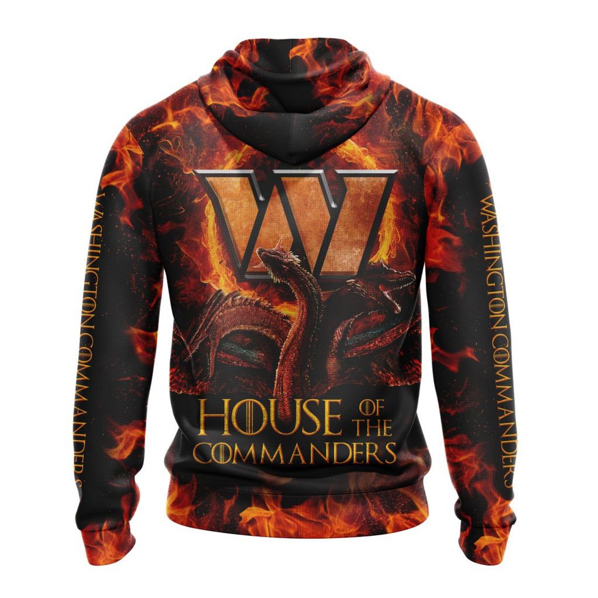 WASHINGTON COMMANDERS GAME OF THRONES – HOUSE OF THE COMMANDERS 3D HOODIE