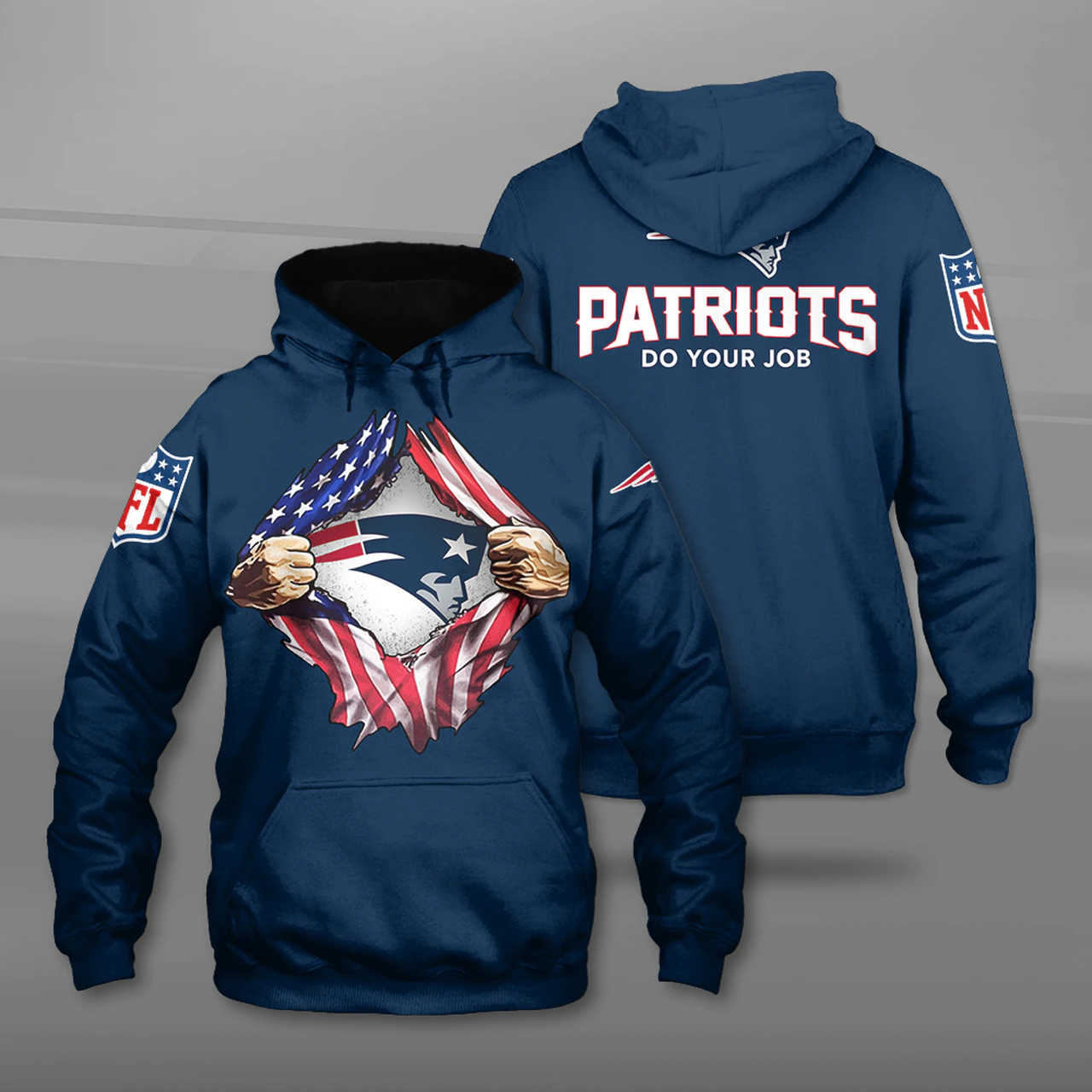 NEW ENGLAND PATRIOTS 3D HOODIE NNEP022