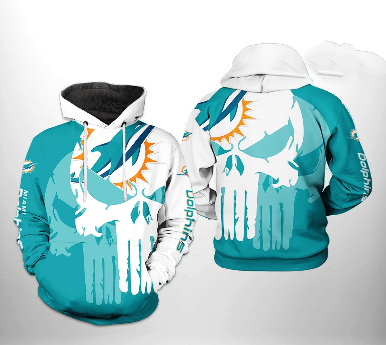 MIAMI DOLPHINS 3D HOODIE SKULL105