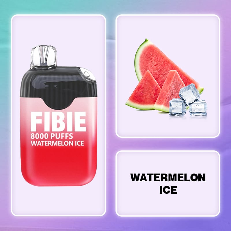 FIBIE 8000 Dual Flavors Disposable Vapor Wands(8000 PUFFS) - A-Watermelon-Ice