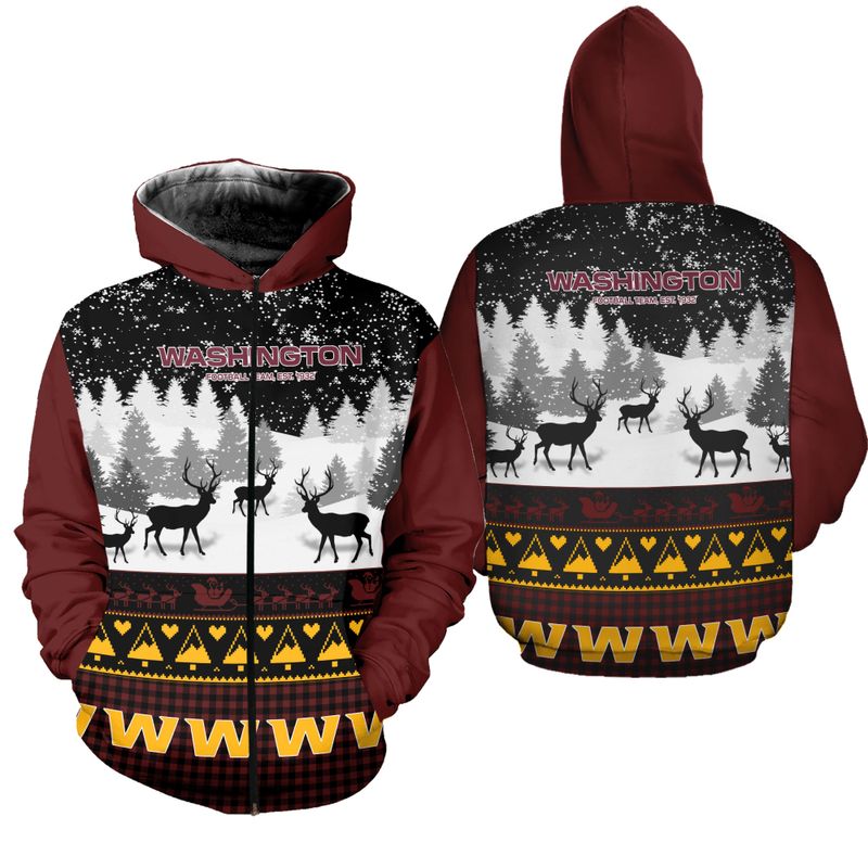 WASHINGTON FOOTBALL TEAM HOODIE 3D GIFT FOR XMAS