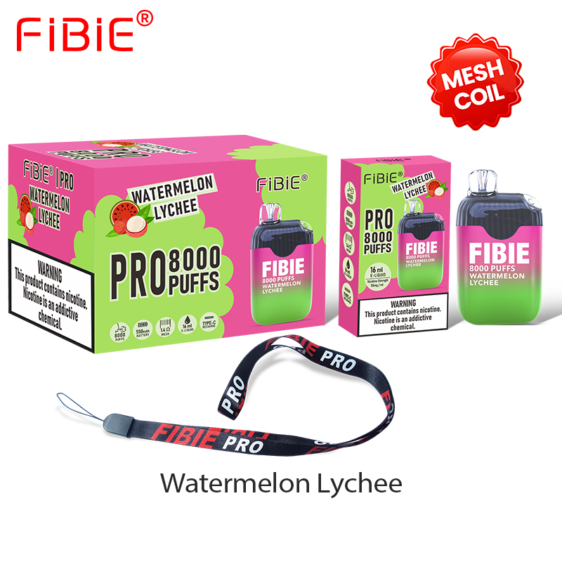 FIBIE 8000 Puffs Disposable Vapor Wands(8000 PUFFS) -	Watermelon Lychee