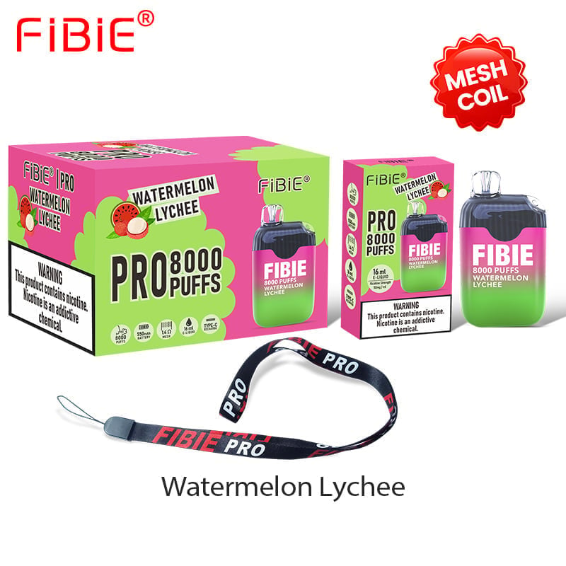 FIBIE 8000 Puffs Disposable Vapor Wands(8000 PUFFS) -Watermelon-Lychee