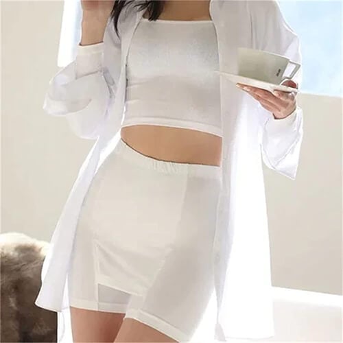 🔥Double-layer Front CrotchIce Silk Safety Shorts