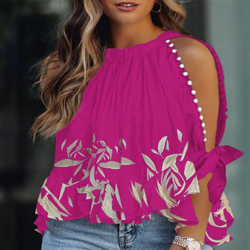 Castillotigo™ Top de moda con cuello halter y hombros descubiertos estilo urbano