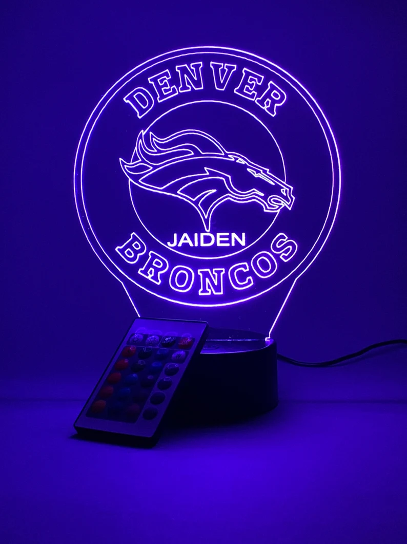 DENVER BRONCOS 3D LAMP PERSONALIZED