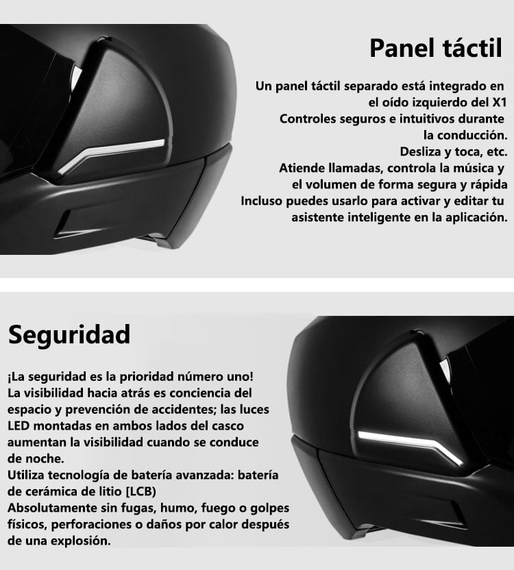 🔥Venta de Amazon último día🔥CROSSHELMET X1 casco de motocicleta inteligente Función de visión nocturna HD + función de flash