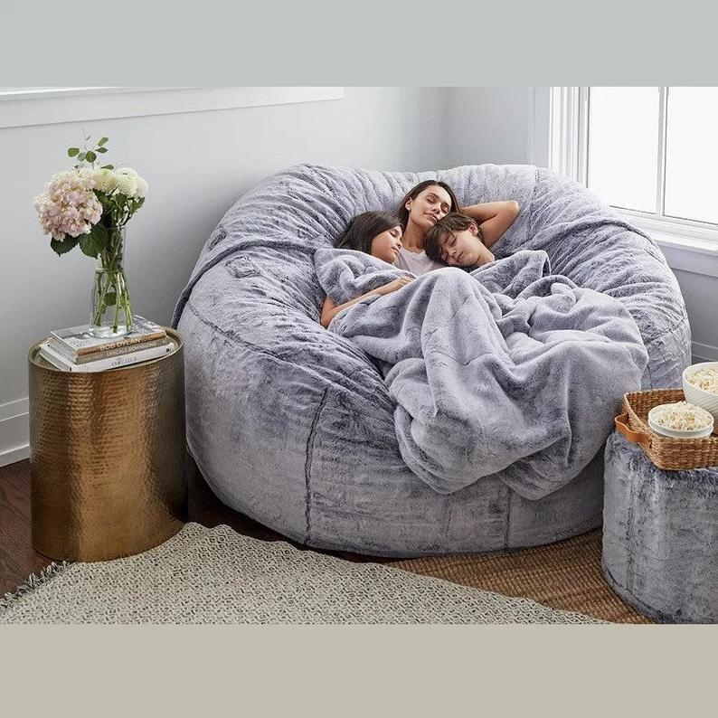 gray bean bag