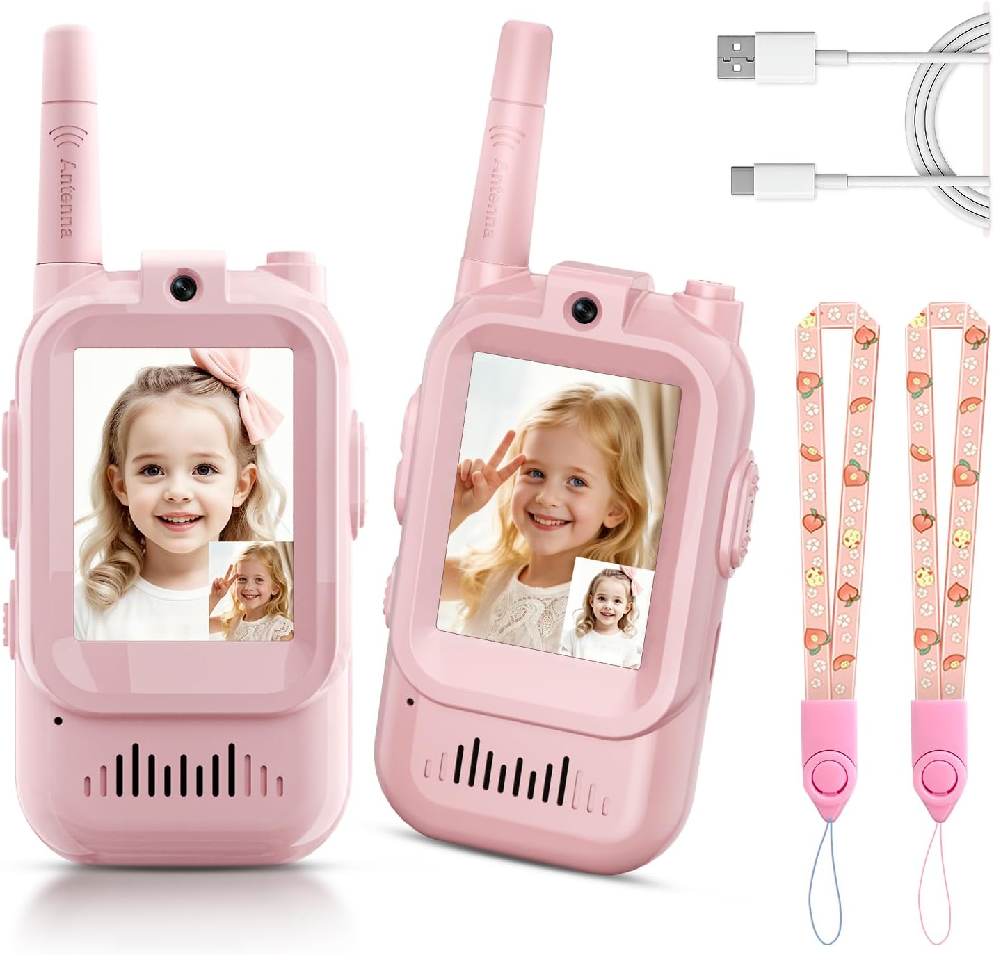 Handheld 2 Pack RechargeableVideo Intercom Kids Walkies Talkies