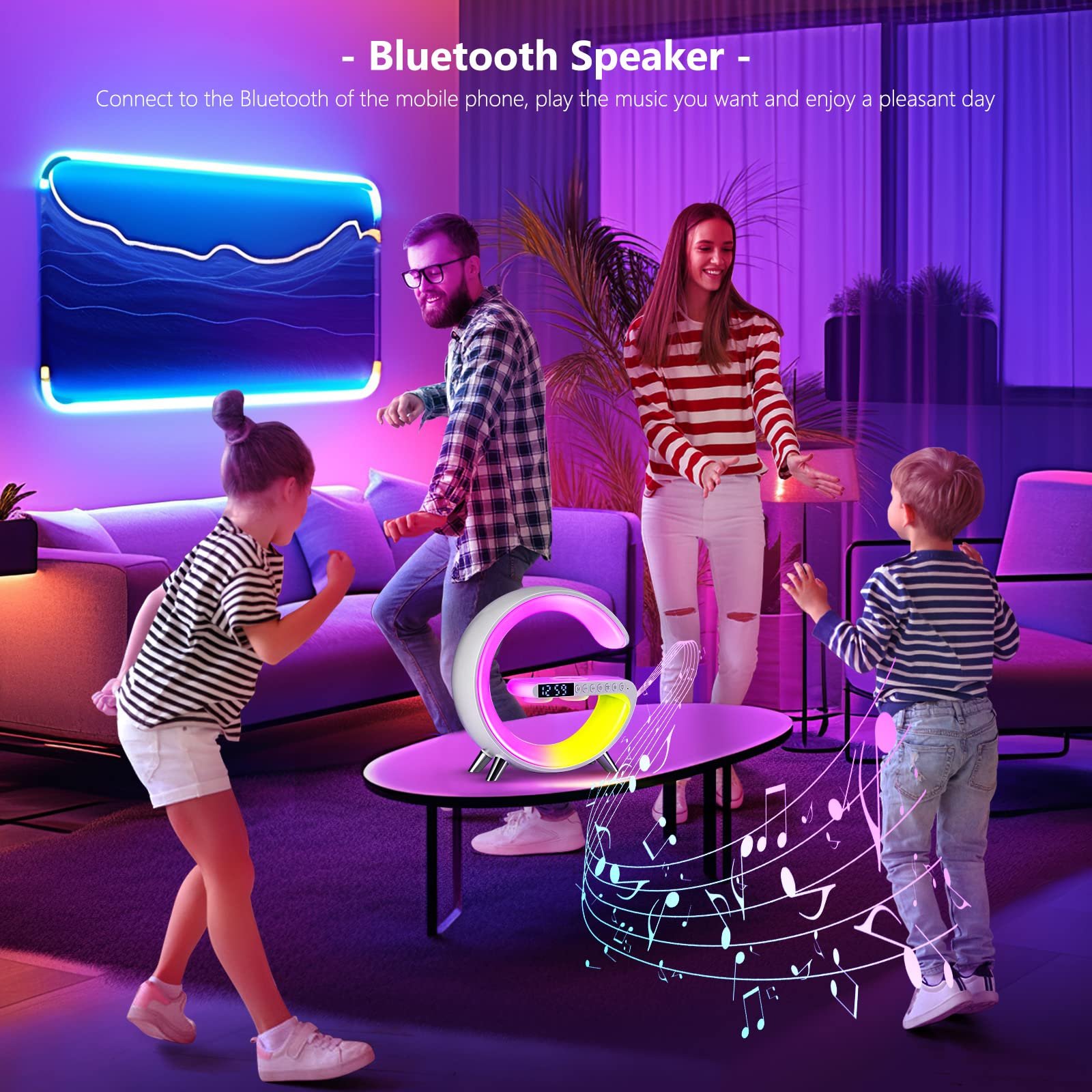 🎄Christmas Sales - 49% OFF🎅Multifunctional Bluetooth Speaker-Colorful Atmosphere Light Wireless Charging and Clock All-in-one Machine