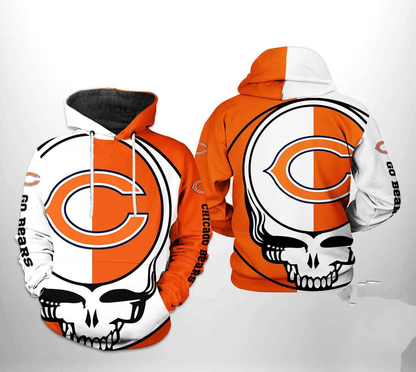 CHICAGO BEARS 3D HOODIE SKULL106