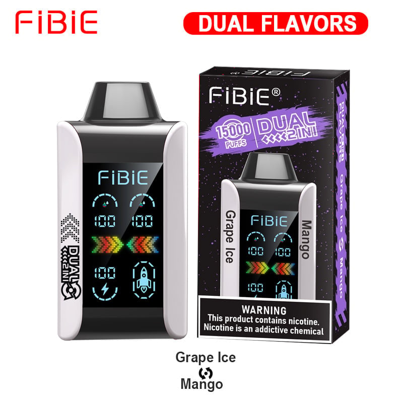 GRAPE ICE & MANGO - FIBIE 15000 PUFFS Dual Flavors