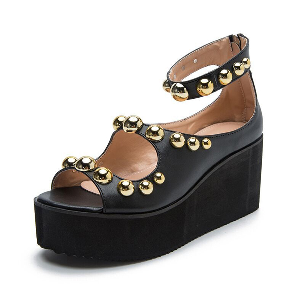 Castillotigo™ Sandalias romanas con cuña y tachuelas