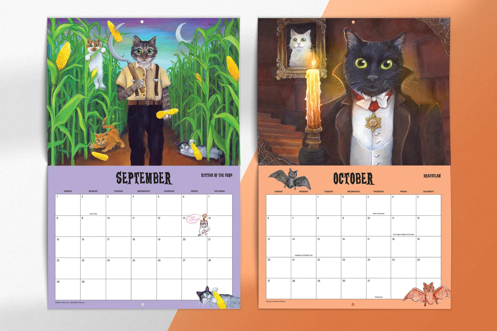 Scaredy Cats 2024 Monthly Calendar Luveach