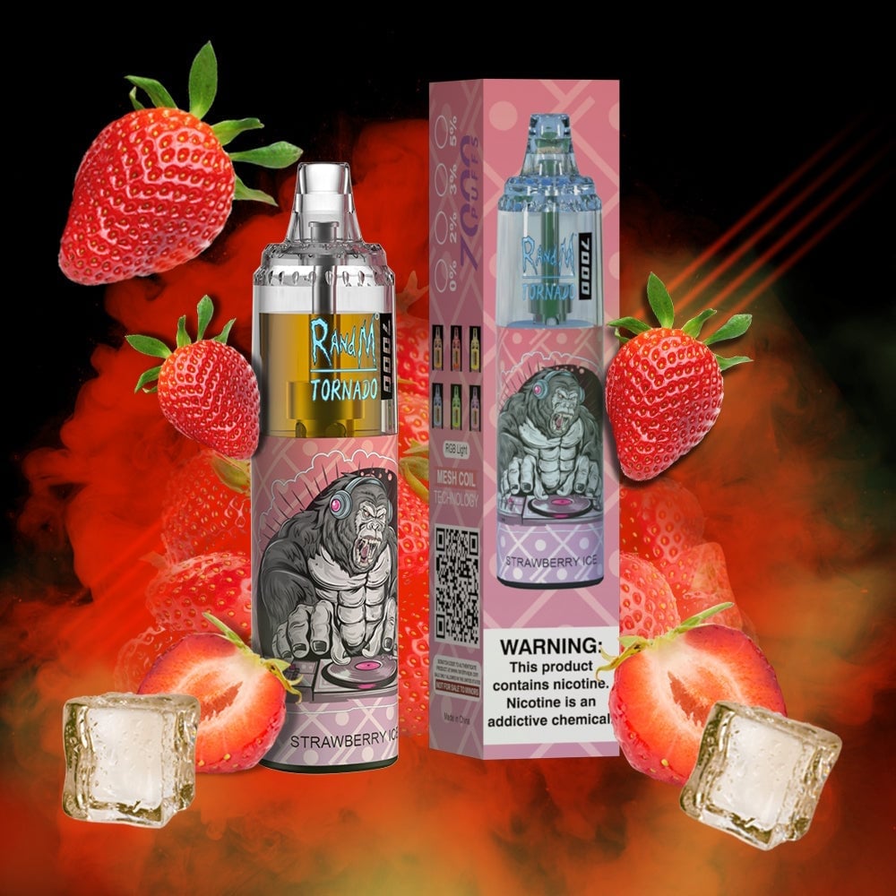 RM TORNADO 7000 AIRFLOW CONTROL SERIES  VAPE DEVICE [STRAWBERRY ICE]