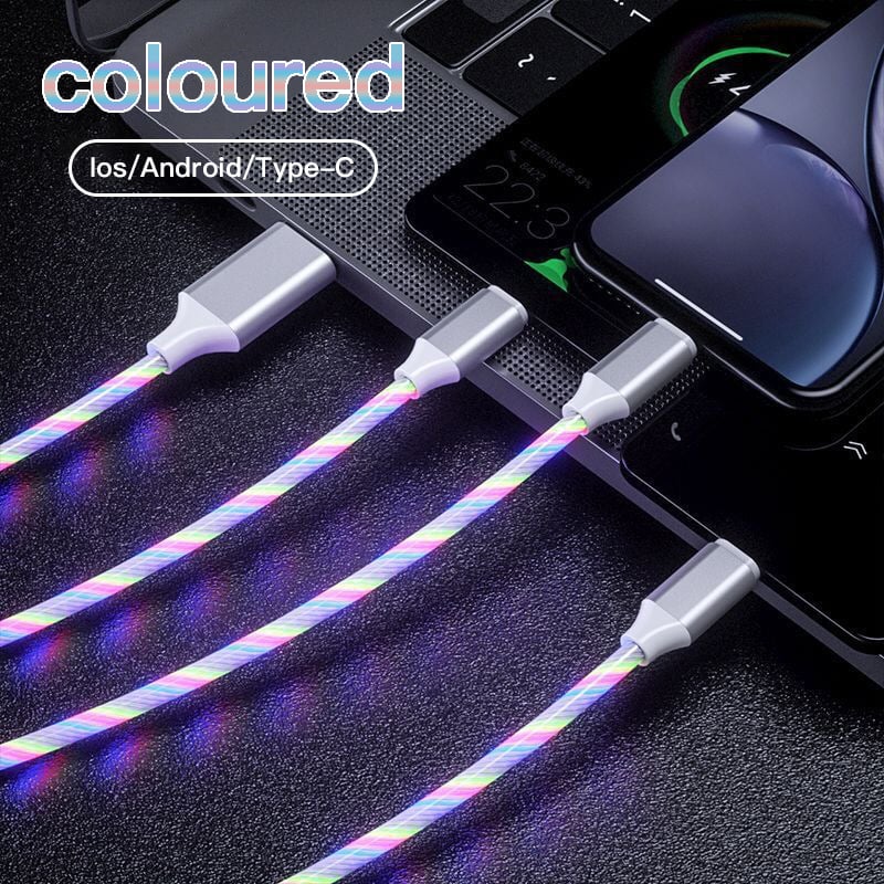 3-In-1 LED Light-Emitting Charging Cable