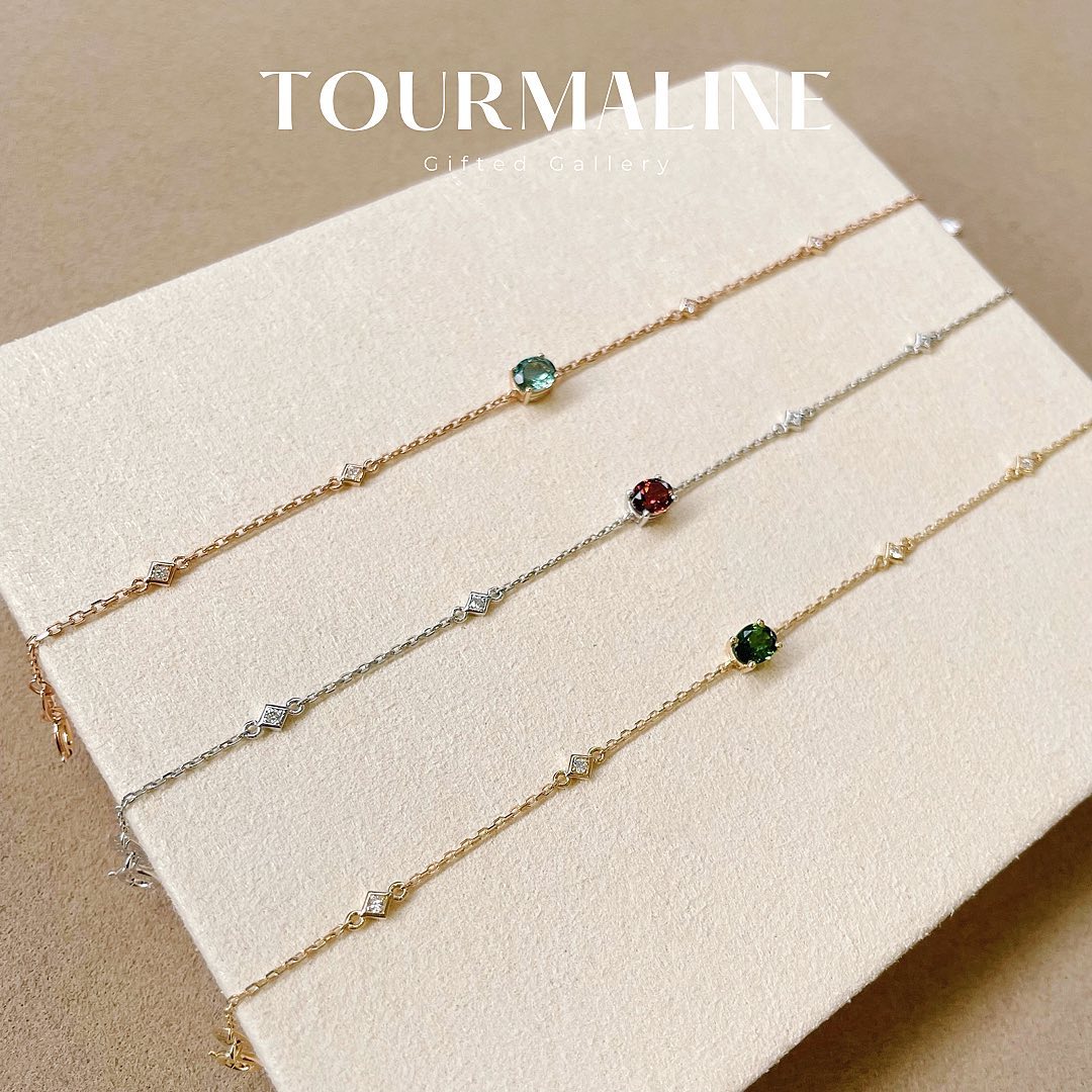 Tourmaline x Diamond Bracelet by Gifted Gallery