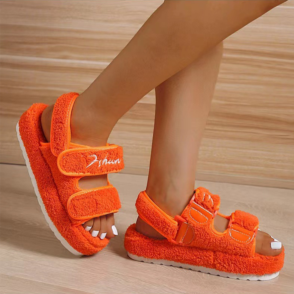 Castillotigo™ Sandalias de felpa con plataforma de nueva moda