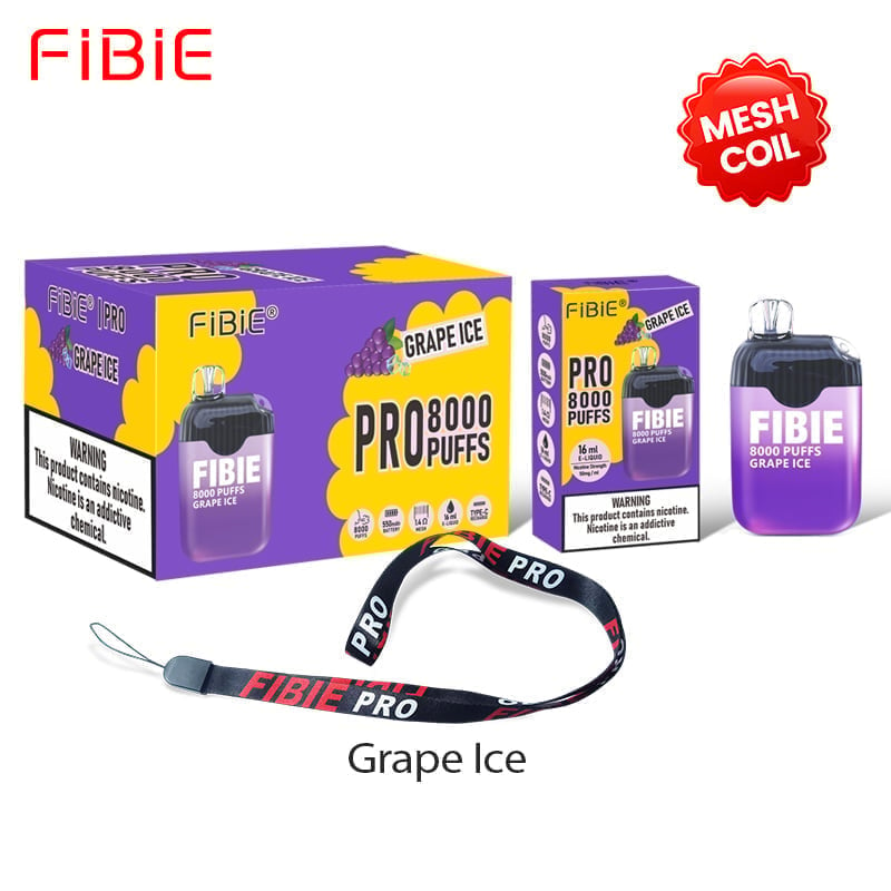 FIBIE 8000 Puffs Disposable Vapor Wands(8000 PUFFS) - Grape-Ice