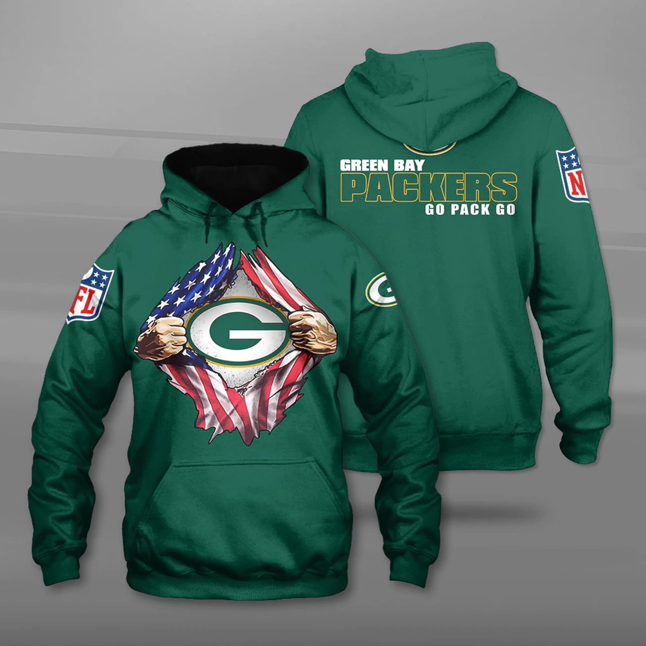 GREEN BAY PACKERS 3D HOODIE GGBBPP019