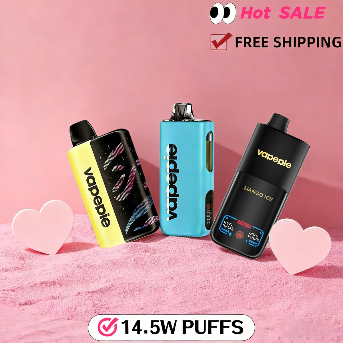 [Affordable 3-pack - 35,000 puffs-40,000 puffs-70,000 puffs] VAPEPIE 145000 Puffs Max Cloud Max Run Disposable Vape