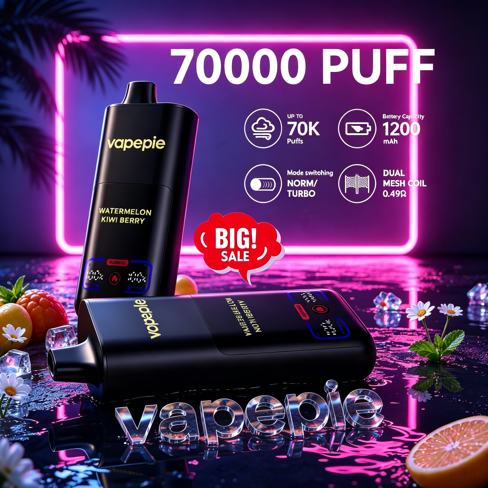 VAPEPIE Mega 70000 Puffs Disposable - Monster 70K Puff Capacity