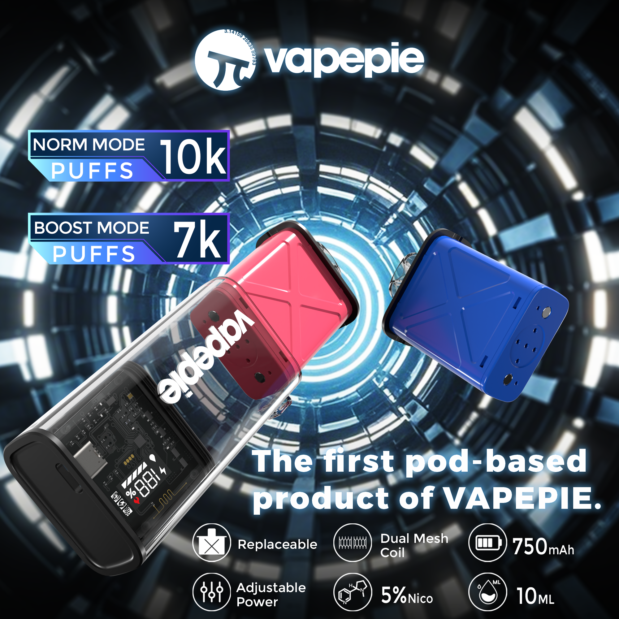 Vapepie Disposable Pod E-Liquid 10000 Puffs – Set B (3 Flavours)