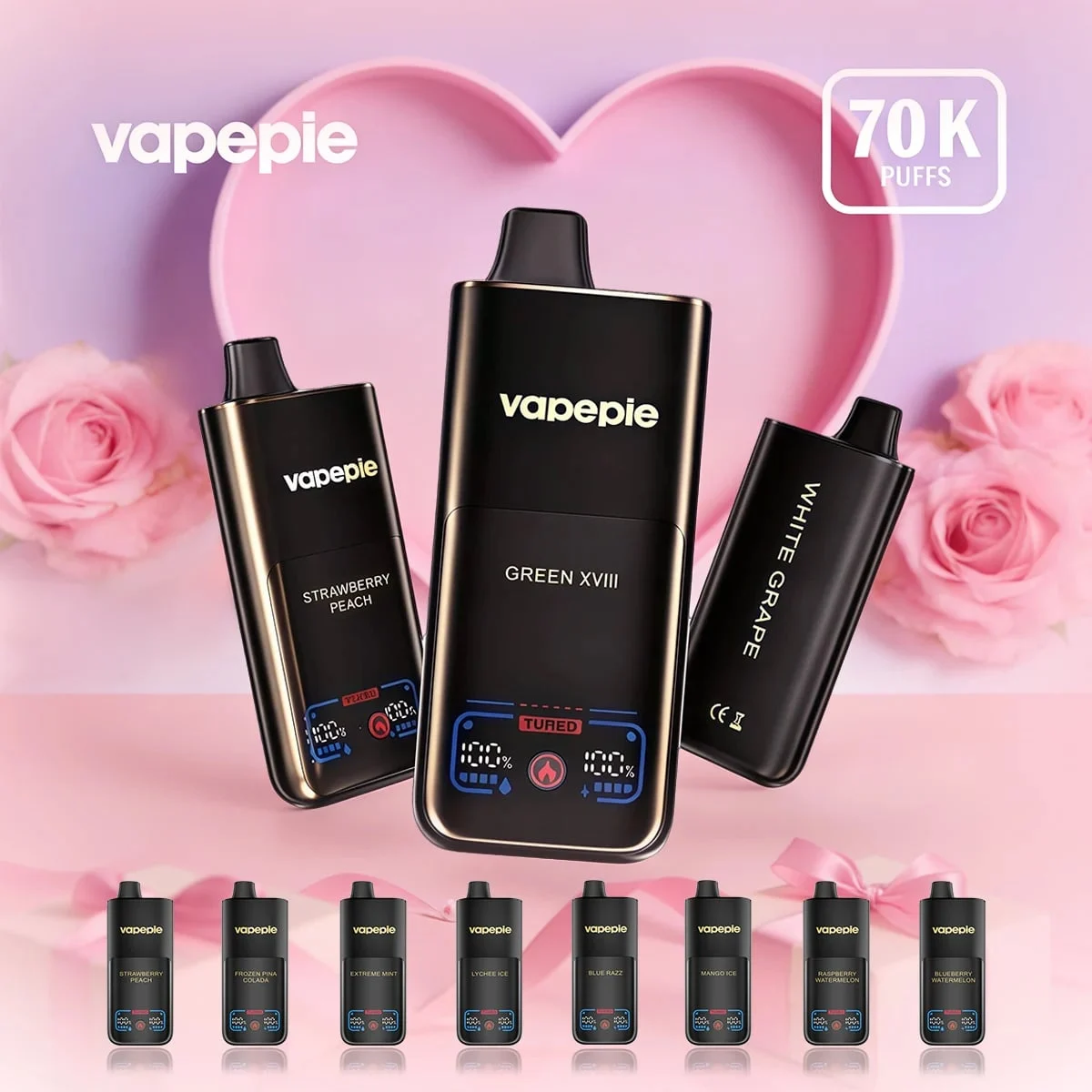 VAPEPIE Mega 70.000 baforadas – vapor intenso e desempenho duradouro.