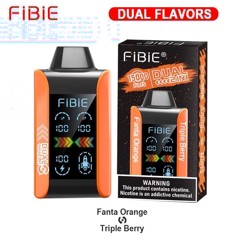 FANTA ORANGE & TRIPLE BERRY - FIBIE 15000 Dual Flavors Disposable Vapor Wands(15000 PUFFS)