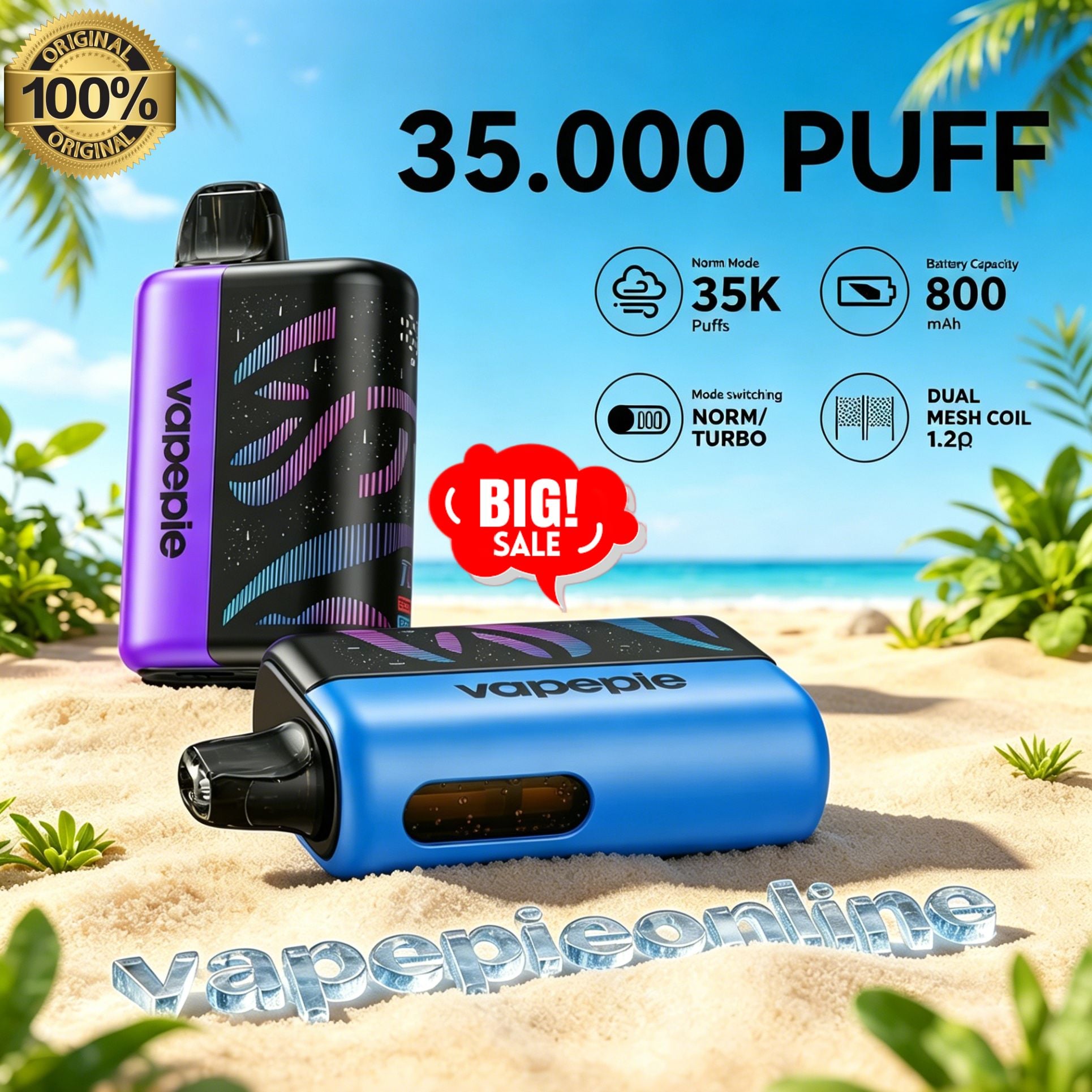 VAPEPIE Galactic Gleam 35000 Puffs Disposable Vape - Stunning Glow Effects,Massive Capacity