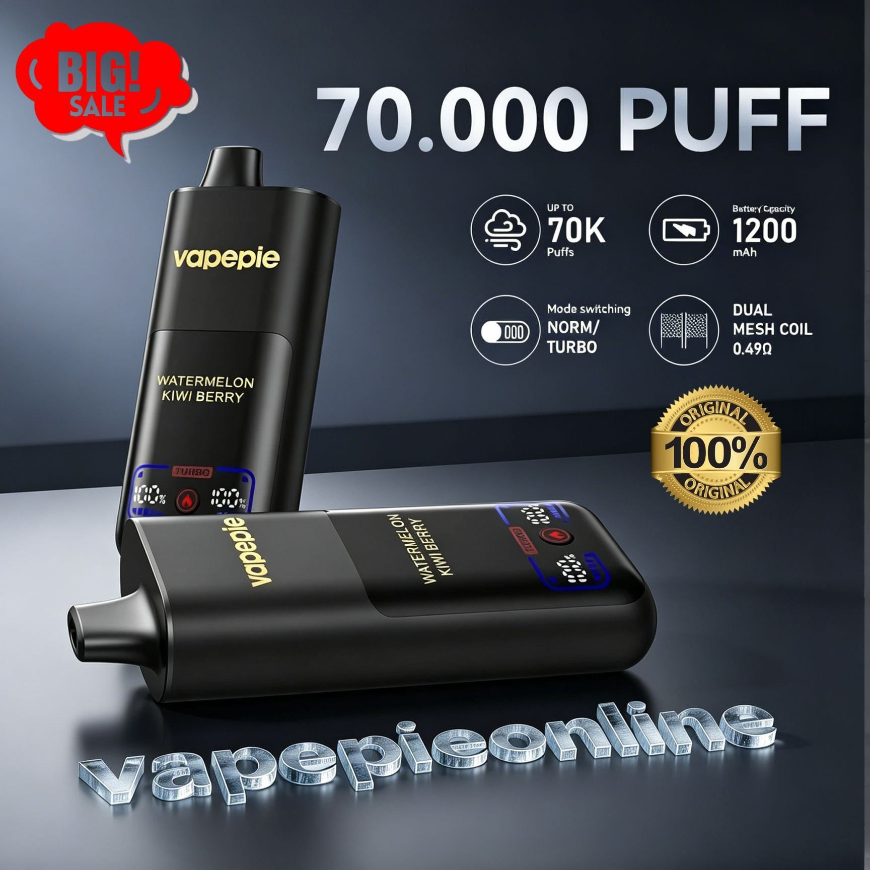 VAPEPIE Mega 70000 Puffs Disposable - Monster 70K Puff Capacity