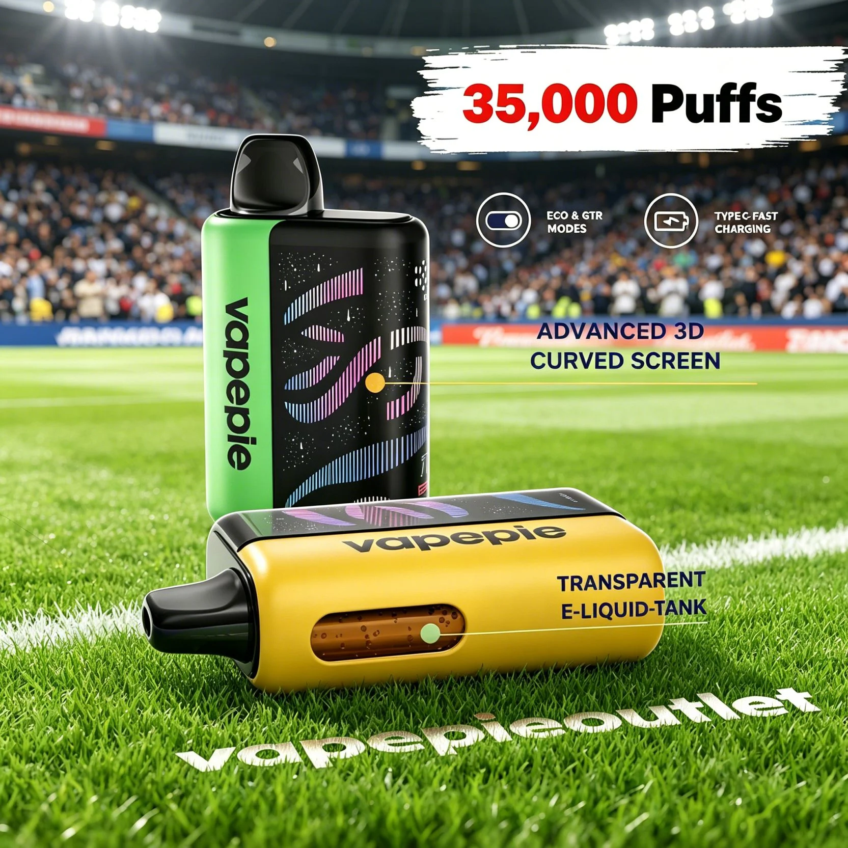 VAPEPIE Galactic Gleam 35000 Puffs Disposable Vape - Stunning Glow Effects,Massive Capacity