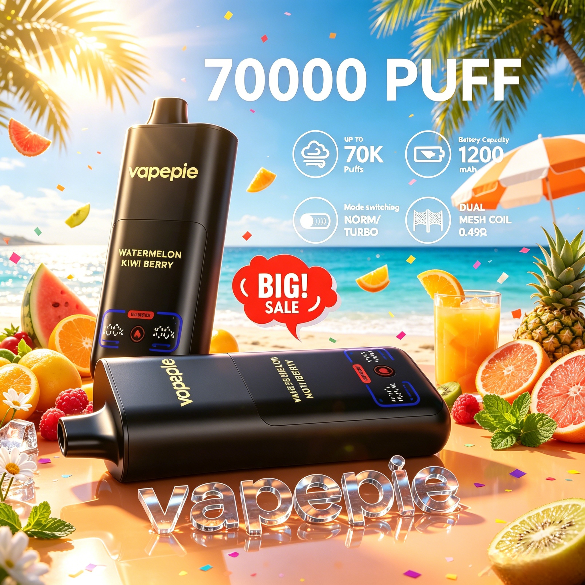 VAPEPIE Mega 70000 Puffs Disposable Vape | 🌍 Global Warehouse | 15 Day Delivery