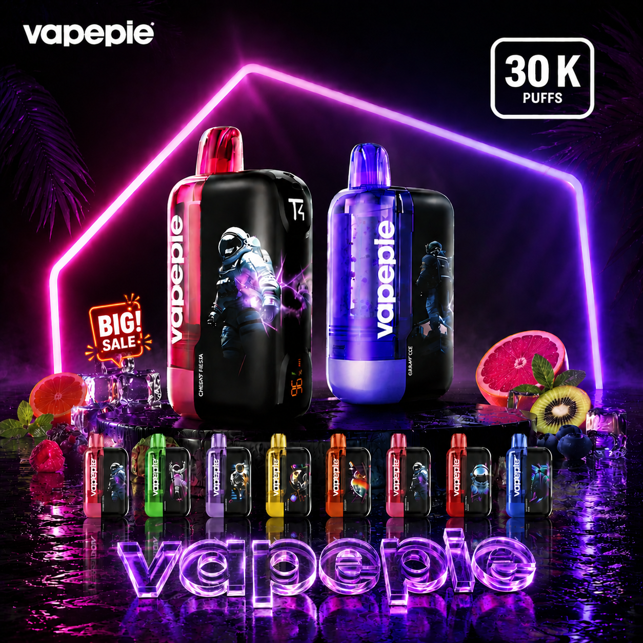 【CA】VAPEPIE Ultra Phantom 30000 Puffs Disposable Vape - Glowing Astronaut Screen,Mesh Coil