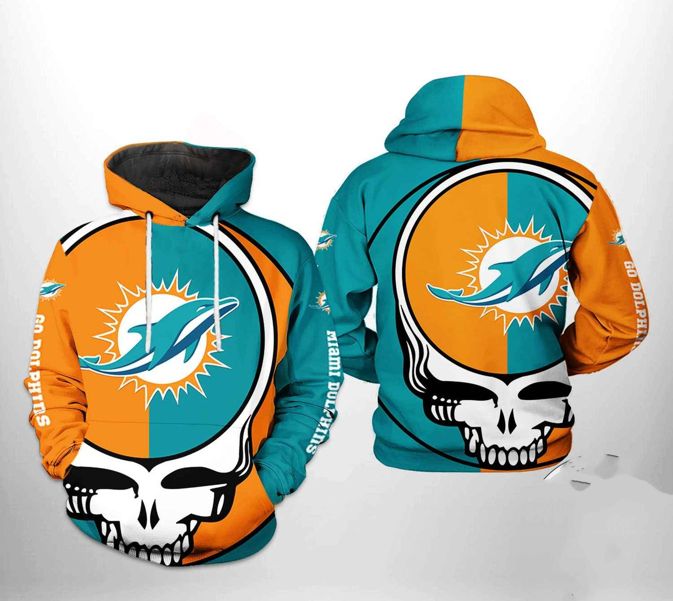 MIAMI DOLPHINS 3D HOODIE SKULL103