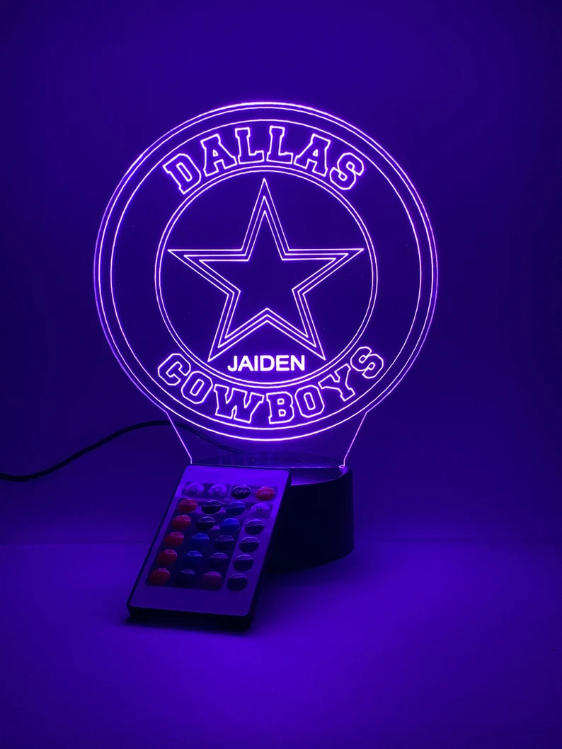 DALLAS COWBOYS 3D LAMP PERSONALIZED