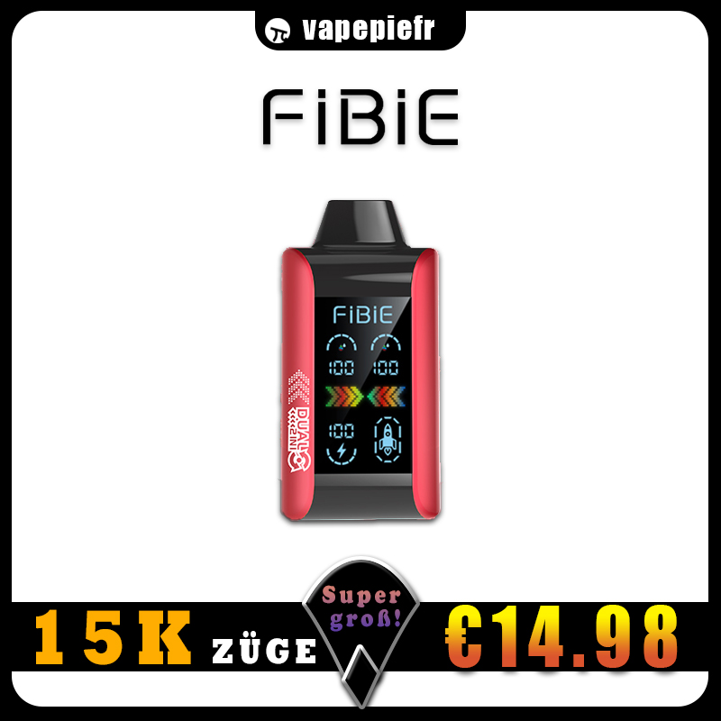 🔥FIBIE 15000 PUFFS （Doppelte Geschmacksoptionen mit LED-Display）