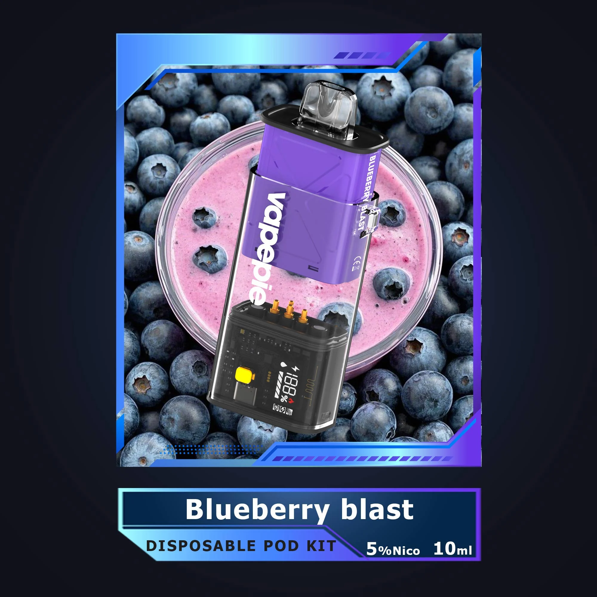 Blueberry Blast-Vapepie Disposable Pod 10000 PUFFS