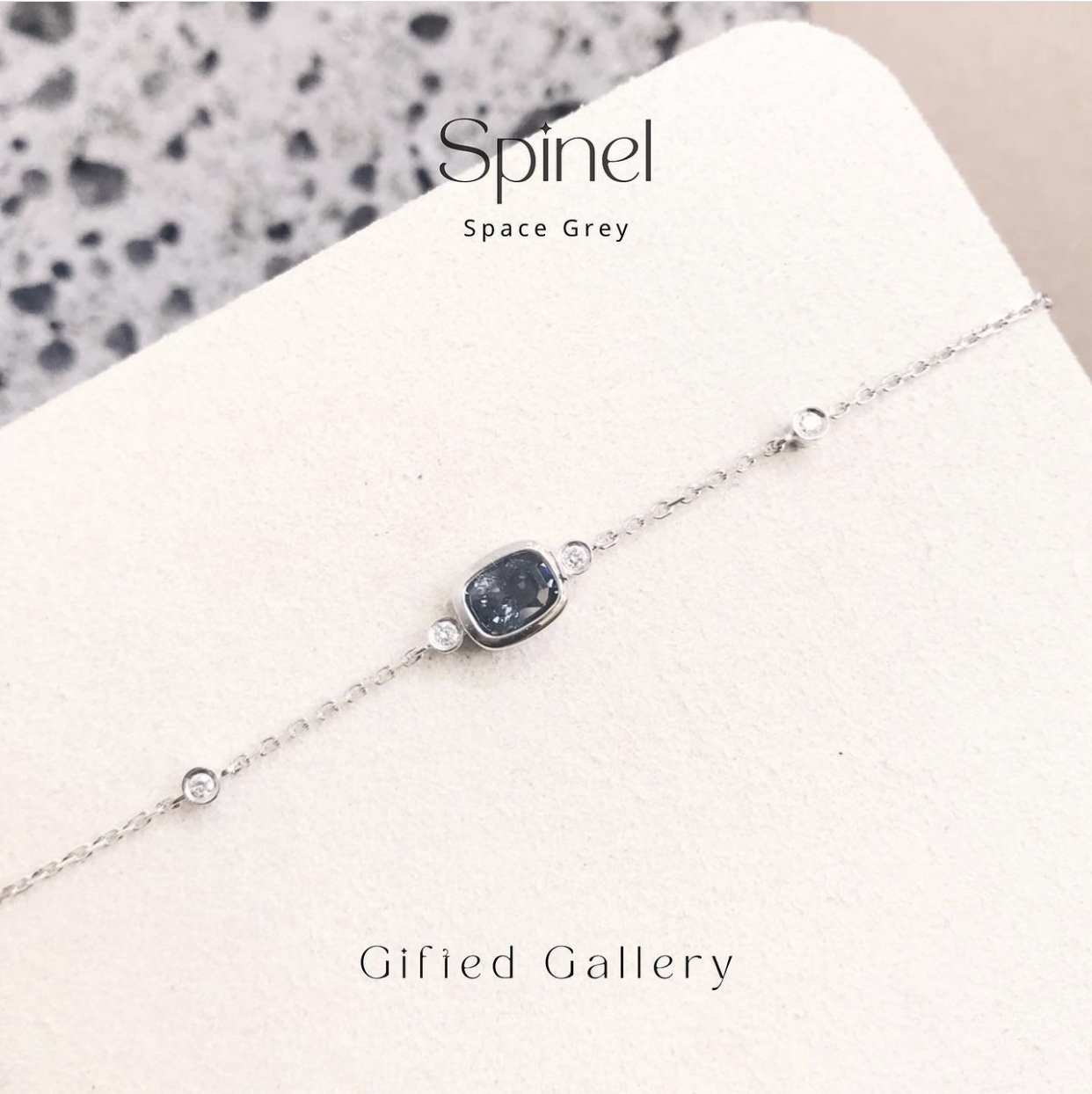 Space Grey Spinel Bracelet By Gifted Gallery