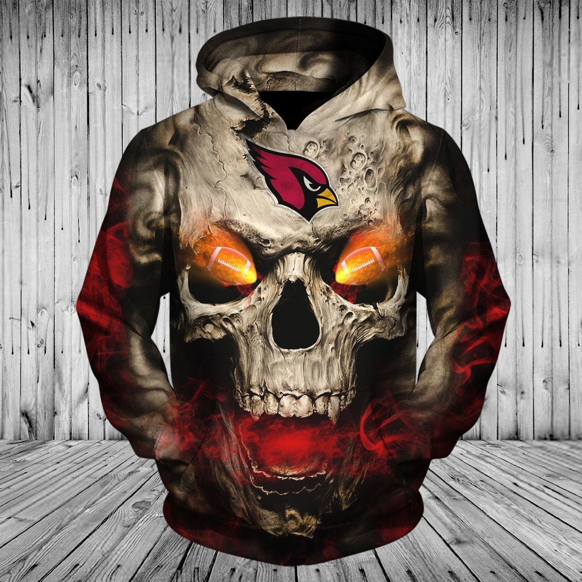 CARDINALS 3D HOODIE SKULL51