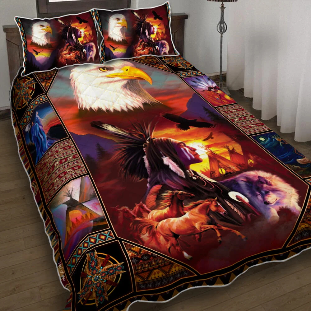 Beautiful Native American Inspired Quilt Bed Set