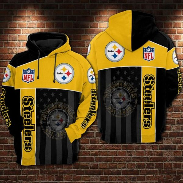 PITTSBURGH STEELERS 3D HOODIE SKULL 107